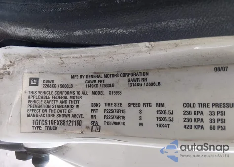 2008 GMC Canyon Sle1 from USA, damaged, VIN 1GTCS19EX88121160